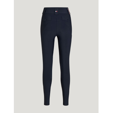 Calça Tommy Hilfiger Equestrian Highland Hybrid feminina com grip nos joelhos Azul-marinho Calça Tommy Hilfiger Equestrian Highland Hybrid feminina com grip nos joelhos Azul-marinho