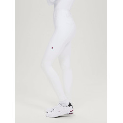 Calça Tommy Hilfiger Equestrian Highland Hybrid feminina com grip nos joelhos Branco