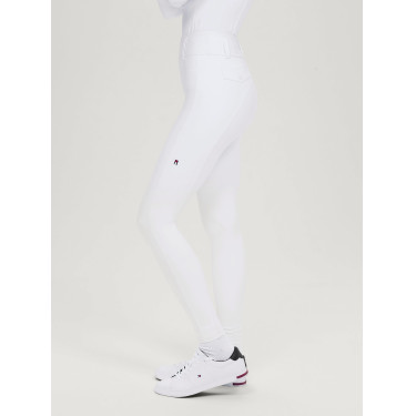 Calça Tommy Hilfiger Equestrian Highland Hybrid feminina com grip nos joelhos Branco