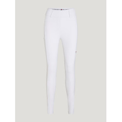 Calça Tommy Hilfiger Equestrian Highland Hybrid feminina com grip nos joelhos Branco