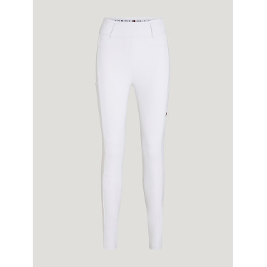 Calça Tommy Hilfiger Equestrian Highland Hybrid feminina com grip nos joelhos Branco