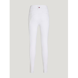 Calça Tommy Hilfiger Equestrian Highland Hybrid feminina com grip nos joelhos Branco