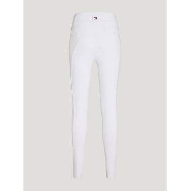Calça Tommy Hilfiger Equestrian Highland Hybrid feminina com grip nos joelhos Branco