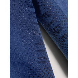 Calça Tommy Hilfiger Equestrian Queens Denim feminina full grip Herança Azul Calça Tommy Hilfiger Equestrian Queens Denim feminina full grip Herança Azul