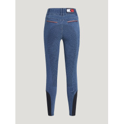 Calça Tommy Hilfiger Equestrian Texas Denim full grip feminina Herança Azul