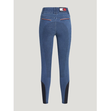 Calça Tommy Hilfiger Equestrian Texas Denim full grip feminina Calça Tommy Hilfiger Equestrian Texas Denim full grip feminina