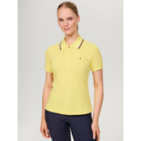 Polo com zíper Tommy Hilfiger Equestrian Camden de mangas curtas feminino Citron ella Amarelo Polo com zíper Tommy Hilfiger Equestrian Camden de mangas curtas feminino Citron ella Amarelo