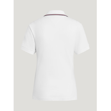 Polo com zíper Tommy Hilfiger Equestrian Camden de mangas curtas feminino Polo com zíper Tommy Hilfiger Equestrian Camden de mangas curtas feminino