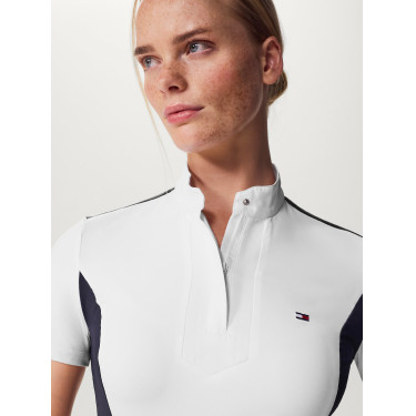 Polo de competição Tommy Hilfiger Equestrian Avon de mangas curtas feminino Polo de competição Tommy Hilfiger Equestrian Avon de mangas curtas feminino