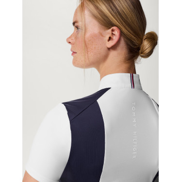 Polo de competição Tommy Hilfiger Equestrian Avon de mangas curtas feminino Polo de competição Tommy Hilfiger Equestrian Avon de mangas curtas feminino