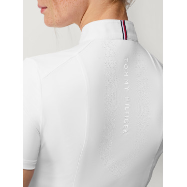 Polo de competição Tommy Hilfiger Equestrian Avon de mangas curtas feminino Branco Polo de competição Tommy Hilfiger Equestrian Avon de mangas curtas feminino Branco
