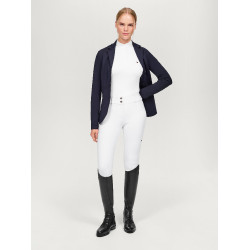 Pólo de competição Tommy Hilfiger Equestrian Avon de manga comprida para mulher Branco