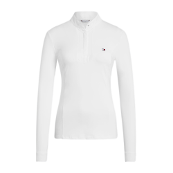 Pólo de competição Tommy Hilfiger Equestrian Avon de manga comprida para mulher Branco