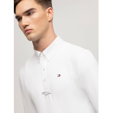 Camisa de competição Tommy Hilfiger Equestrian Columbus de manga comprida masculina Camisa de competição Tommy Hilfiger Equestrian Columbus de manga comprida masculina