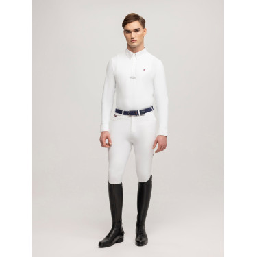 Camisa de competição Tommy Hilfiger Equestrian Columbus de manga comprida masculina Camisa de competição Tommy Hilfiger Equestrian Columbus de manga comprida masculina