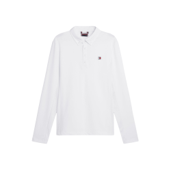 Polo de competição Tommy Hilfiger Equestrian Fresh Air Performance de mangas compridas para homem Branco Polo de competição Tommy Hilfiger Equestrian Fresh Air Performance de mangas compridas para homem Branco