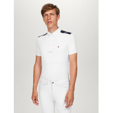 Polo de competição Tommy Hilfiger Equestrian Hamilton de manga curta masculino Polo de competição Tommy Hilfiger Equestrian Hamilton de manga curta masculino
