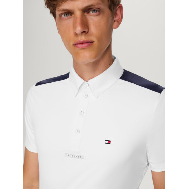 Polo de competição Tommy Hilfiger Equestrian Hamilton de manga curta masculino Polo de competição Tommy Hilfiger Equestrian Hamilton de manga curta masculino