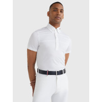 Polo de competição Tommy Hilfiger Equestrian de mangas curtas masculino Branco
