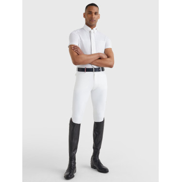 Polo de competição Tommy Hilfiger Equestrian de mangas curtas masculino Polo de competição Tommy Hilfiger Equestrian de mangas curtas masculino