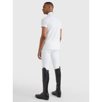 Polo de competição Tommy Hilfiger Equestrian de mangas curtas masculino Branco