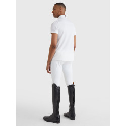 Polo de competição Tommy Hilfiger Equestrian de mangas curtas masculino Branco