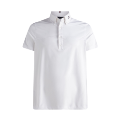Polo de competição Tommy Hilfiger Equestrian de mangas curtas masculino Branco