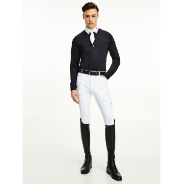 Polo de competição Tommy Hilfiger Equestrian de mangas compridas masculino Polo de competição Tommy Hilfiger Equestrian de mangas compridas masculino