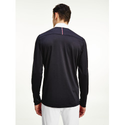 Polo de competição Tommy Hilfiger Equestrian de mangas compridas masculino Azul-marinho Polo de competição Tommy Hilfiger Equestrian de mangas compridas masculino Azul-marinho