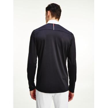 Polo de competição Tommy Hilfiger Equestrian de mangas compridas masculino Polo de competição Tommy Hilfiger Equestrian de mangas compridas masculino