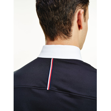 Polo de competição Tommy Hilfiger Equestrian de mangas compridas masculino Polo de competição Tommy Hilfiger Equestrian de mangas compridas masculino