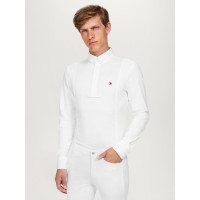 Polo de competição Tommy Hilfiger Equestrian Neville de mangas compridas para homem Branco Polo de competição Tommy Hilfiger Equestrian Neville de mangas compridas para homem Branco