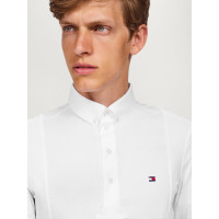 Polo de competição Tommy Hilfiger Equestrian Neville de mangas compridas para homem Branco Polo de competição Tommy Hilfiger Equestrian Neville de mangas compridas para homem Branco