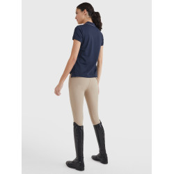 Polo Tommy Hilfiger Equestrian com strass de manga curta feminino Polo Tommy Hilfiger Equestrian com strass de manga curta feminino