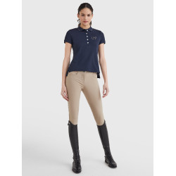 Polo Tommy Hilfiger Equestrian com strass de manga curta feminino Polo Tommy Hilfiger Equestrian com strass de manga curta feminino