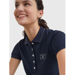 Polo Tommy Hilfiger Equestrian com strass de manga curta feminino Polo Tommy Hilfiger Equestrian com strass de manga curta feminino