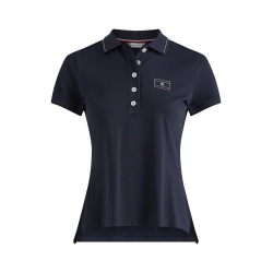 Polo Tommy Hilfiger Equestrian com strass de manga curta feminino Polo Tommy Hilfiger Equestrian com strass de manga curta feminino
