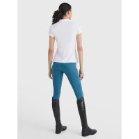 Polo Tommy Hilfiger Equestrian con pedrería de manga corta para mujer Branco