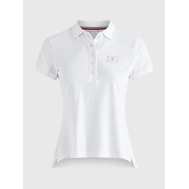 Polo Tommy Hilfiger Equestrian con pedrería de manga corta para mujer Branco