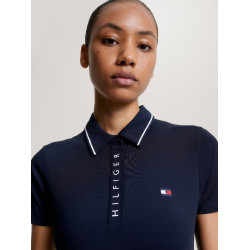 Polo Tommy Hilfiger Equestrian Harlem de manga curta feminino Azul-marinho