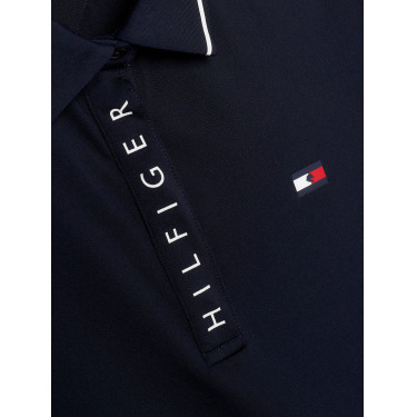 Polo Tommy Hilfiger Equestrian Harlem de manga curta feminino Azul-marinho