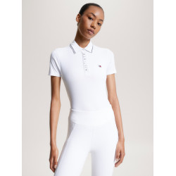 Polo Tommy Hilfiger Equestrian Harlem de manga curta feminino Branco