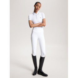 Polo Tommy Hilfiger Equestrian Harlem de manga curta feminino Branco