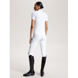 Polo Tommy Hilfiger Equestrian Harlem de manga curta feminino Branco