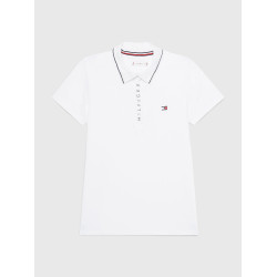Polo Tommy Hilfiger Equestrian Harlem de manga curta feminino Branco