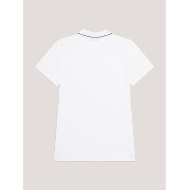 Polo Tommy Hilfiger Equestrian Harlem de manga curta feminino Branco
