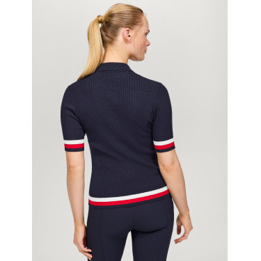 Polo Tommy Hilfiger Equestrian Lenox efeito pulôver feminino Polo Tommy Hilfiger Equestrian Lenox efeito pulôver feminino
