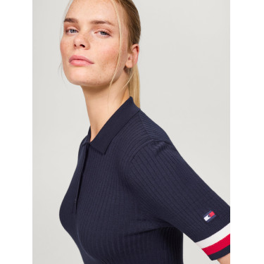 Polo Tommy Hilfiger Equestrian Lenox efeito pulôver feminino Polo Tommy Hilfiger Equestrian Lenox efeito pulôver feminino