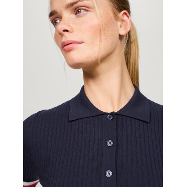 Polo Tommy Hilfiger Equestrian Lenox efeito pulôver feminino Polo Tommy Hilfiger Equestrian Lenox efeito pulôver feminino