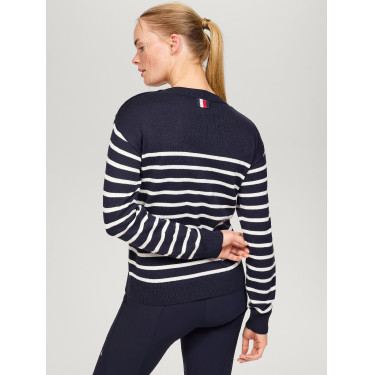 Suéter marinheiro Tommy Hilfiger Equestrian Fairflied feminino Suéter marinheiro Tommy Hilfiger Equestrian Fairflied feminino